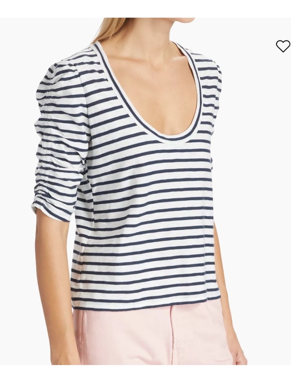 Veronica Beard Netto Sailor Striped Cotton T-Shirt Top Size Large